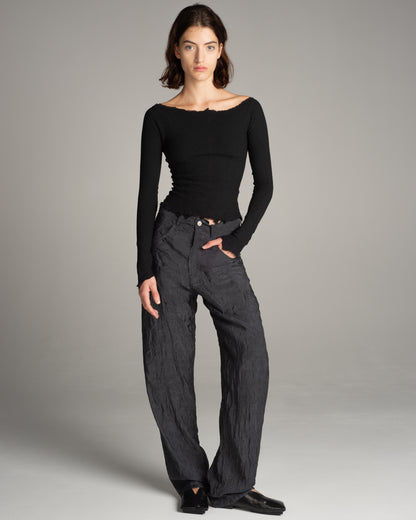 Noir Stretch Longsleeve Top