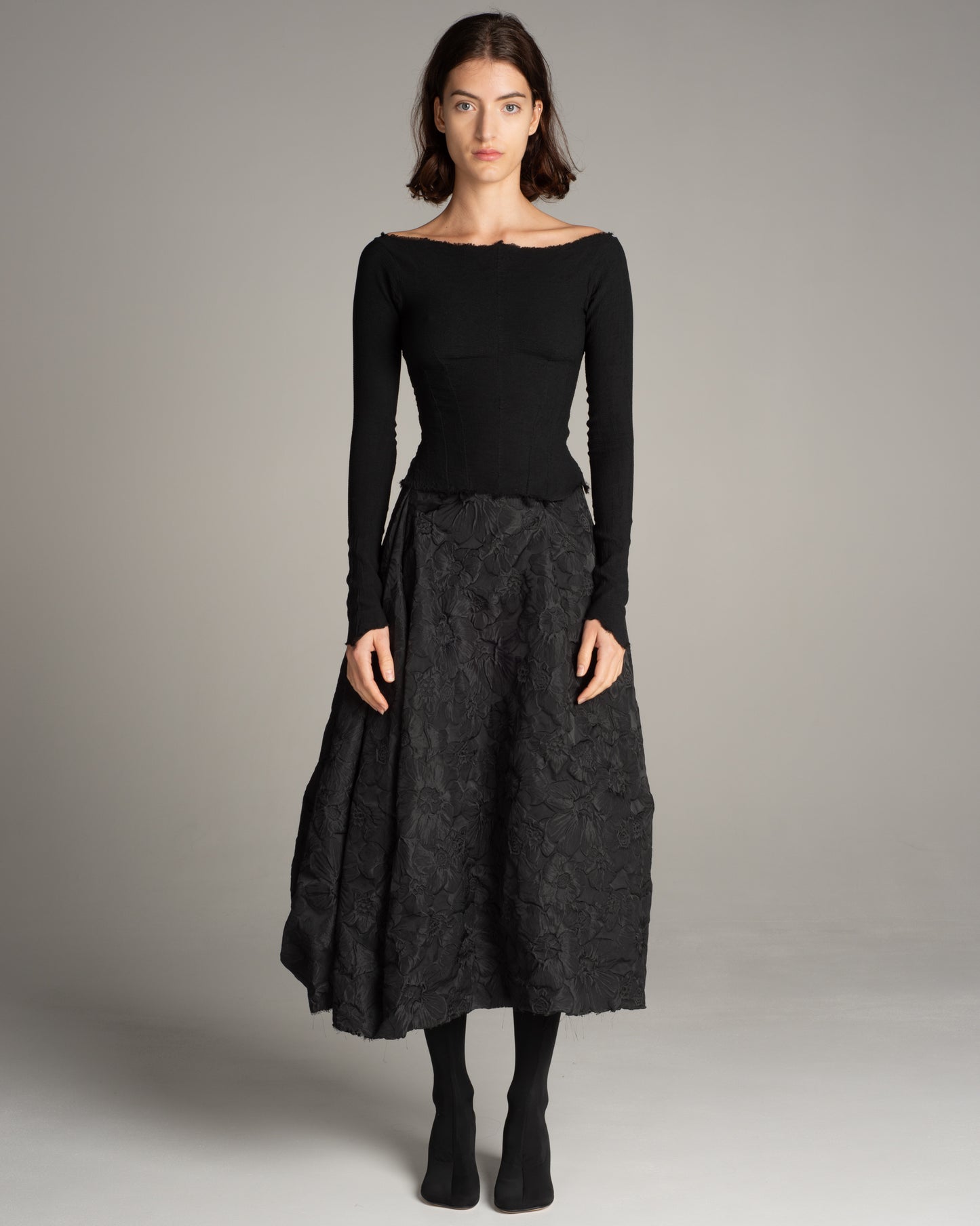 Black Barrel Flower Skirt