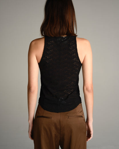 Black Floral Basic Tank