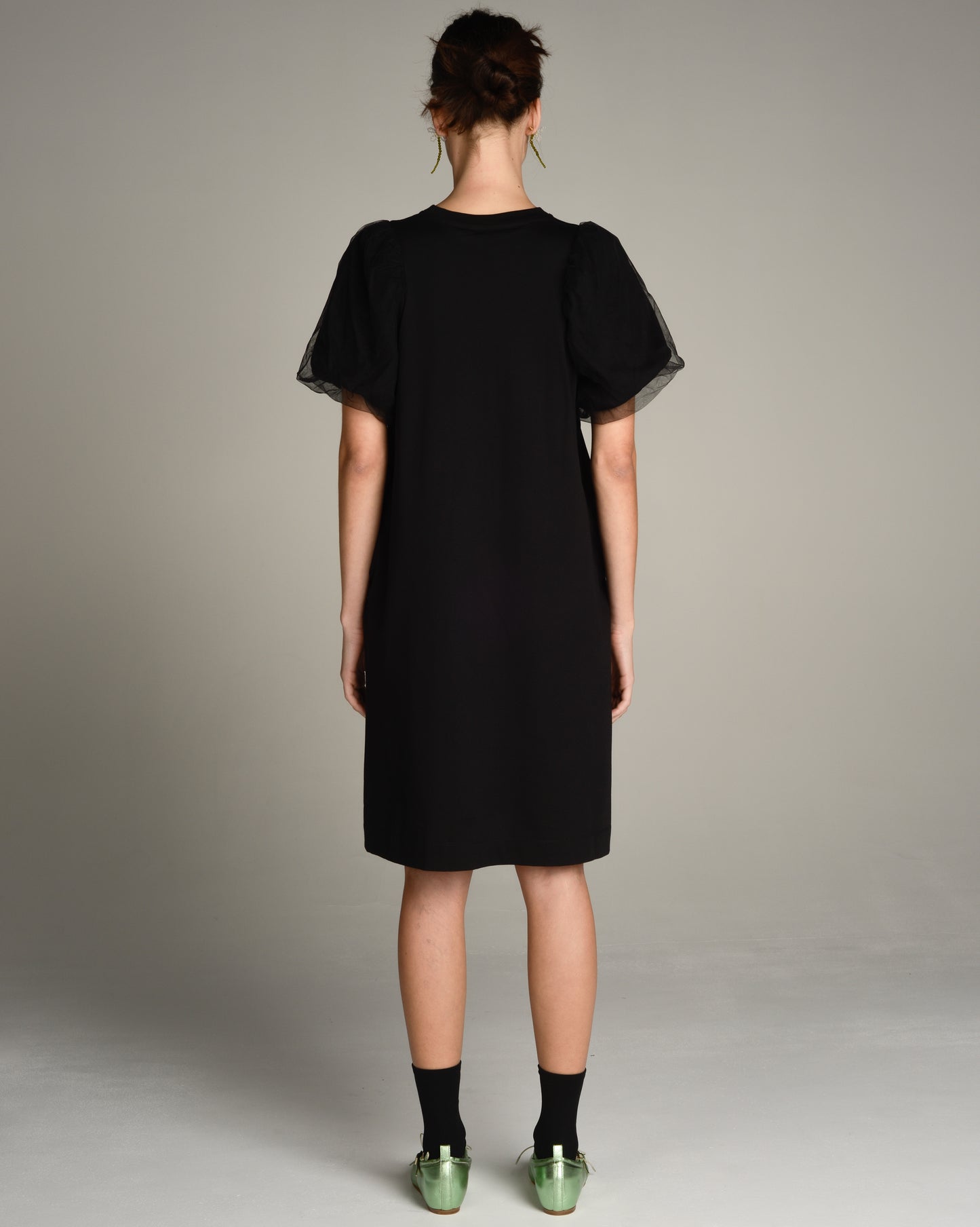 Black Tulle Sleeve Dress