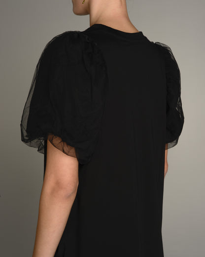 Black Tulle Sleeve Dress
