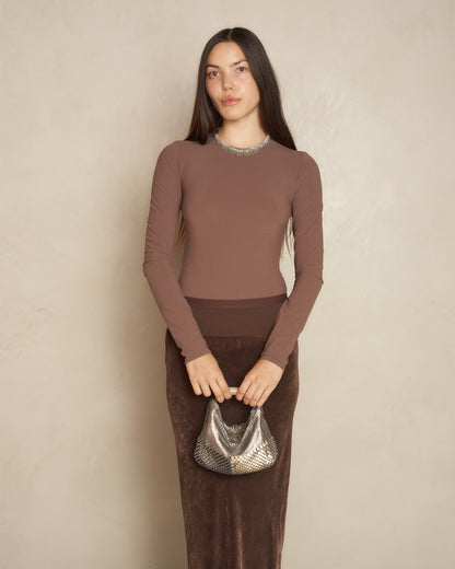 Brown Longsleeve Signature Bodysuit