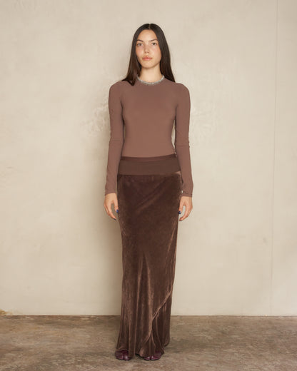 Brown Longsleeve Signature Bodysuit