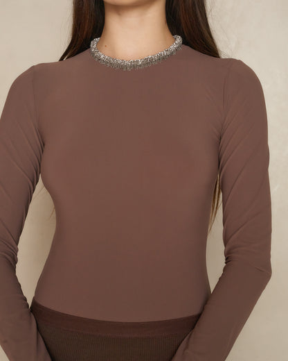 Brown Longsleeve Signature Bodysuit
