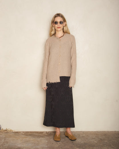 Tan Asymmetric Cardigan