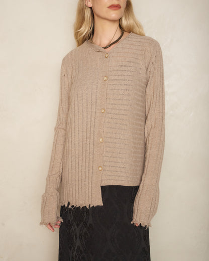Tan Asymmetric Cardigan