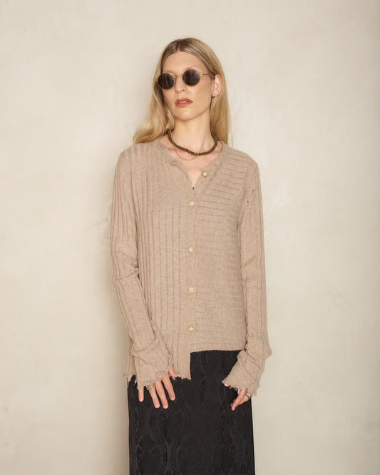 Tan Asymmetric Cardigan