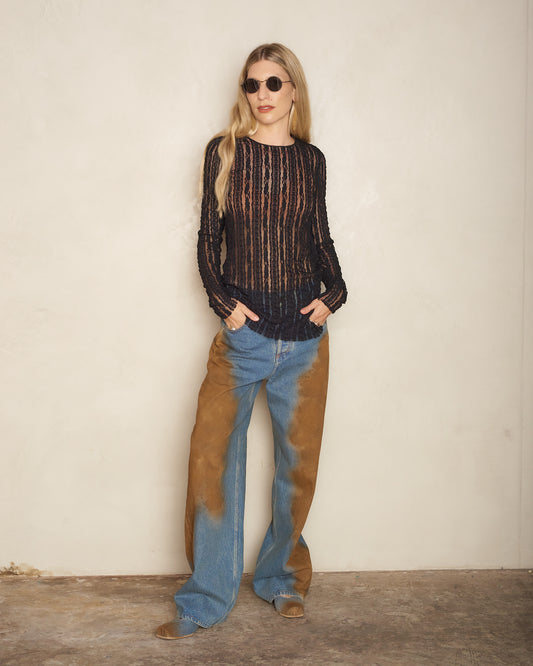 Blue and Brown Phyllis Jeans