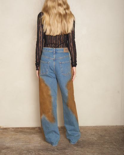 Blue and Brown Phyllis Jeans