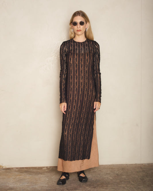 Black Lace Long Sleeve Dress