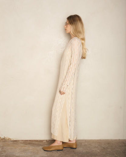 Off White Lace Long Sleeve Dress
