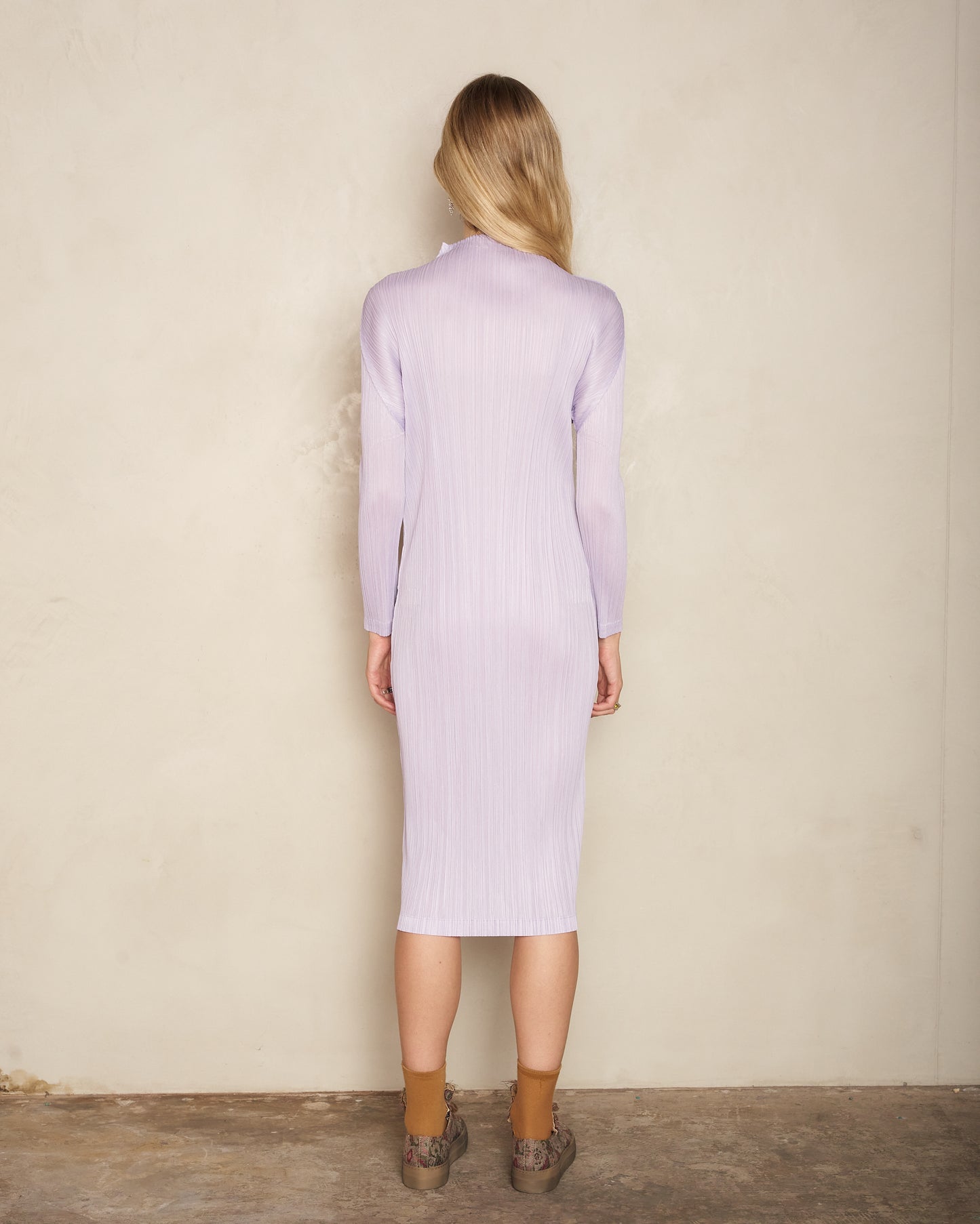 Light Purple Longsleeve Turtleneck Dress
