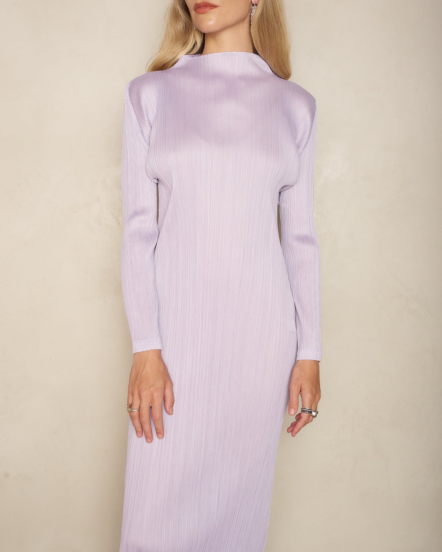 Light Purple Longsleeve Turtleneck Dress