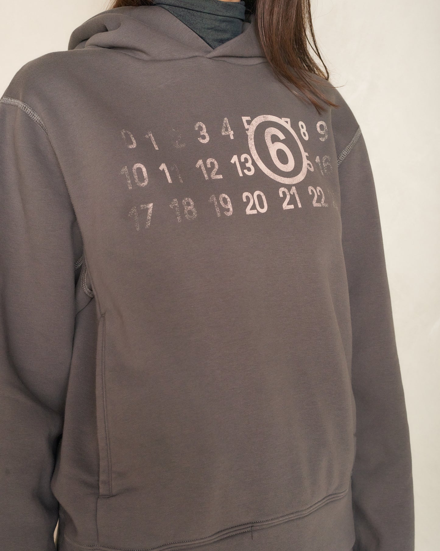 Grey Numeric Hooded Sweatshirt
