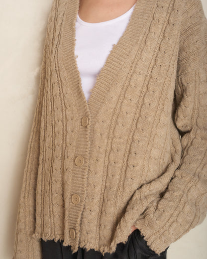 Beige Button Up Cardigan