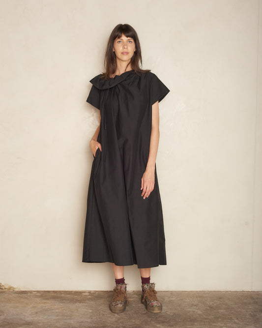 Black Demino Sleeveless Dress