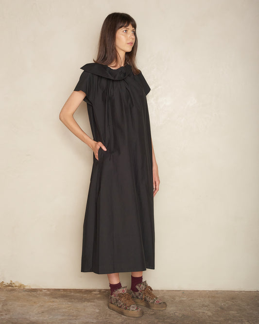 Black Demino Sleeveless Dress