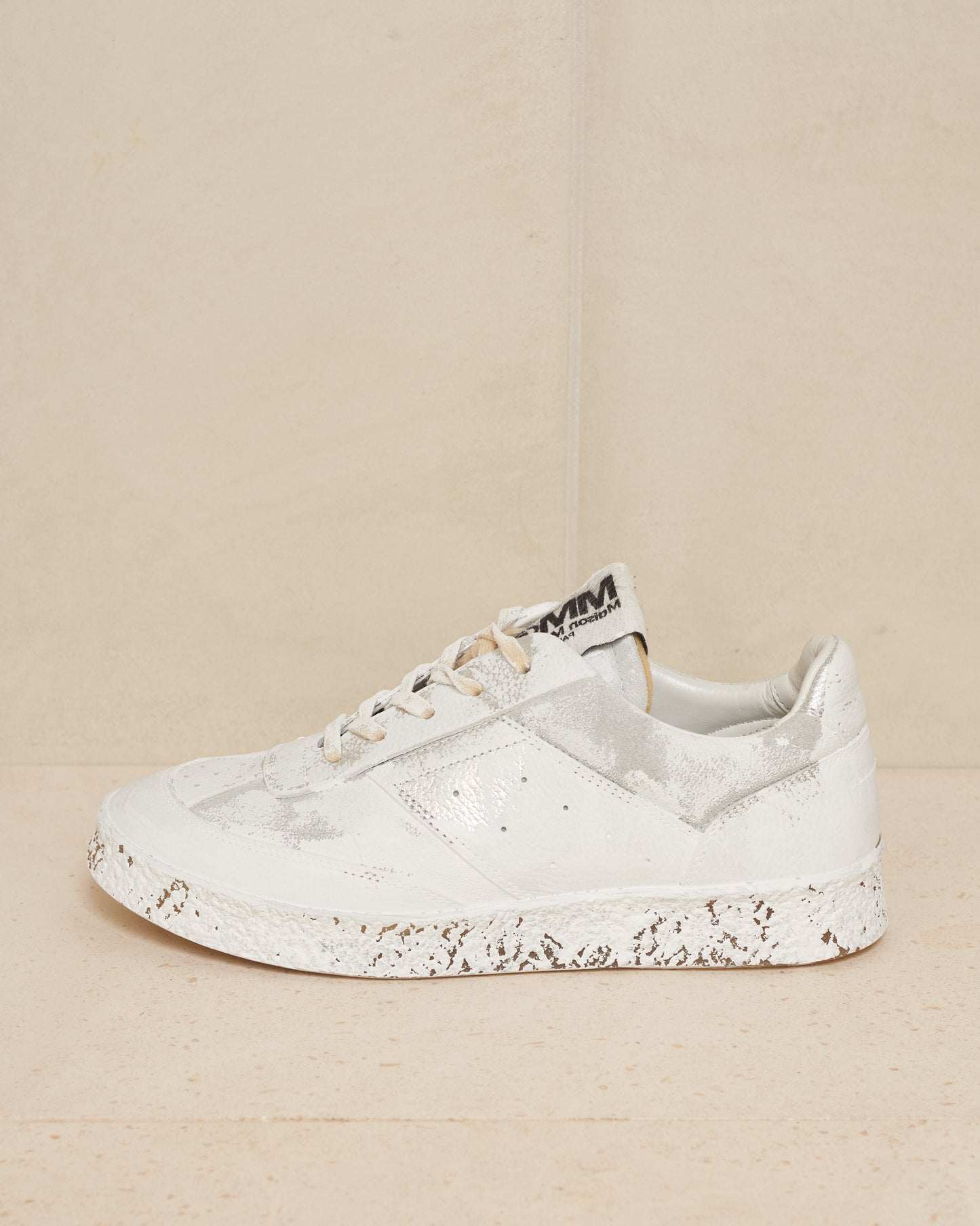 Painted Silver Court Sneaker