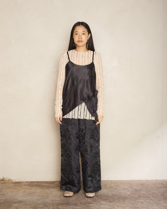 Black Satin Taffeta Top