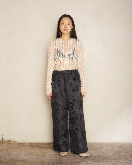 Black Jacquard Trousers