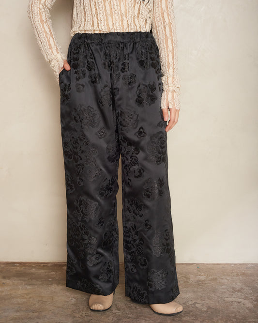 Black Jacquard Trousers