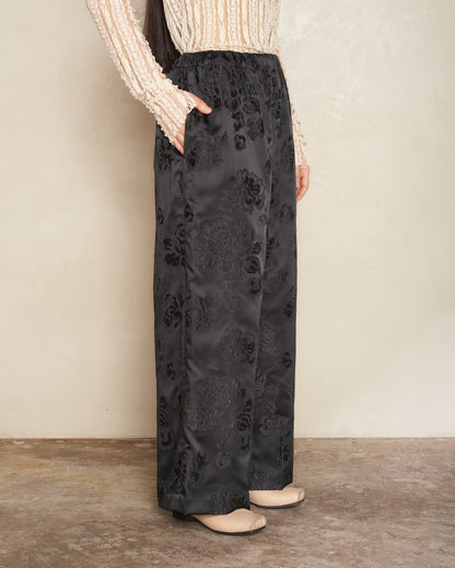 Black Jacquard Trousers
