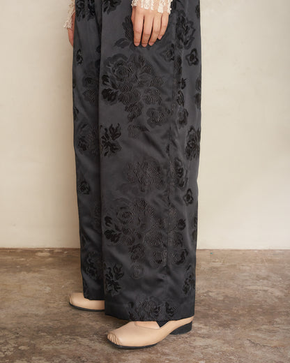 Black Jacquard Trousers