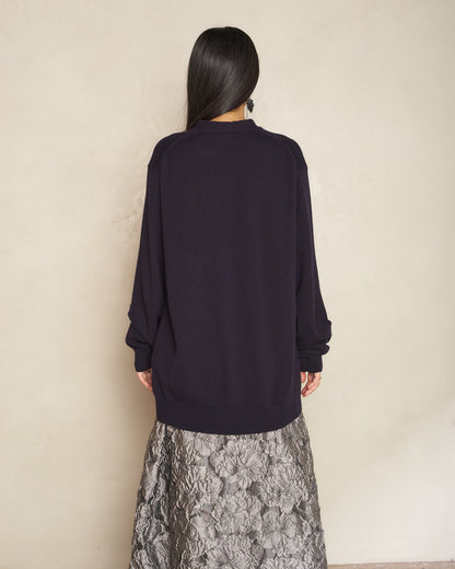 Navy Cashmere Cardigan