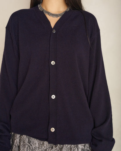 Navy Cashmere Cardigan