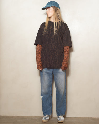 Black Tie Dye Double Layered Tee