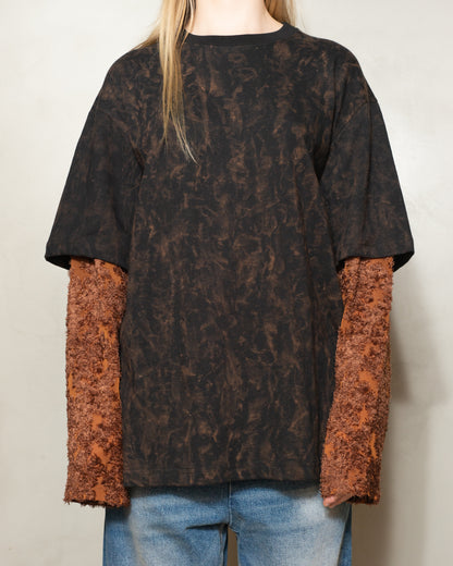 Black Tie Dye Double Layered Tee