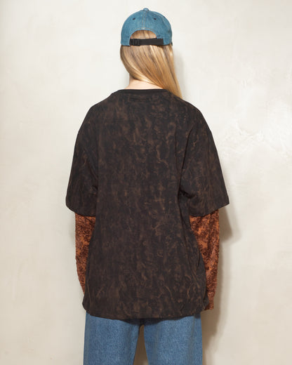 Black Tie Dye Double Layered Tee