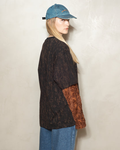 Black Tie Dye Double Layered Tee