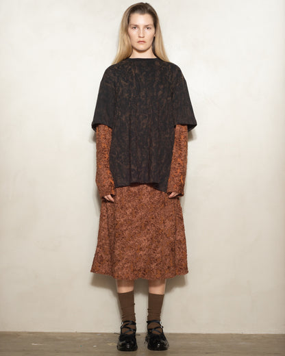 Black Tie Dye Double Layered Tee