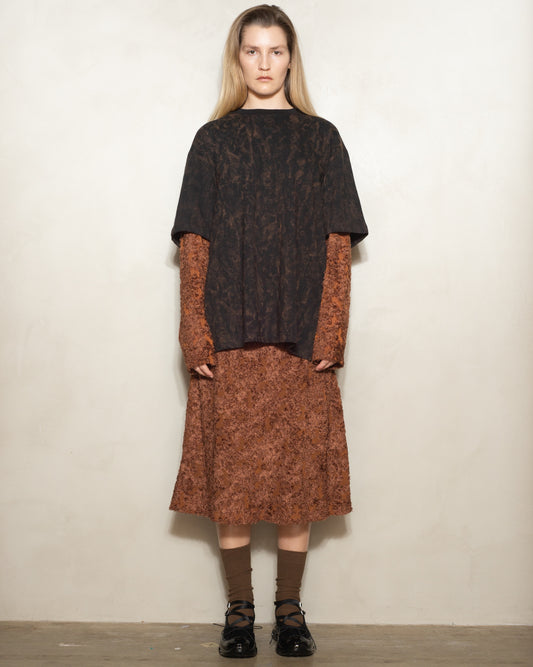 Black Tie Dye Double Layered Tee