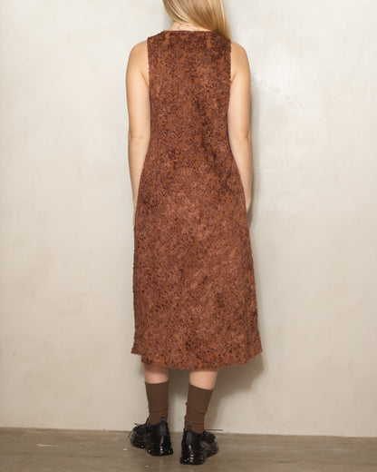 Brown Shaggy Sheer Tank Dress