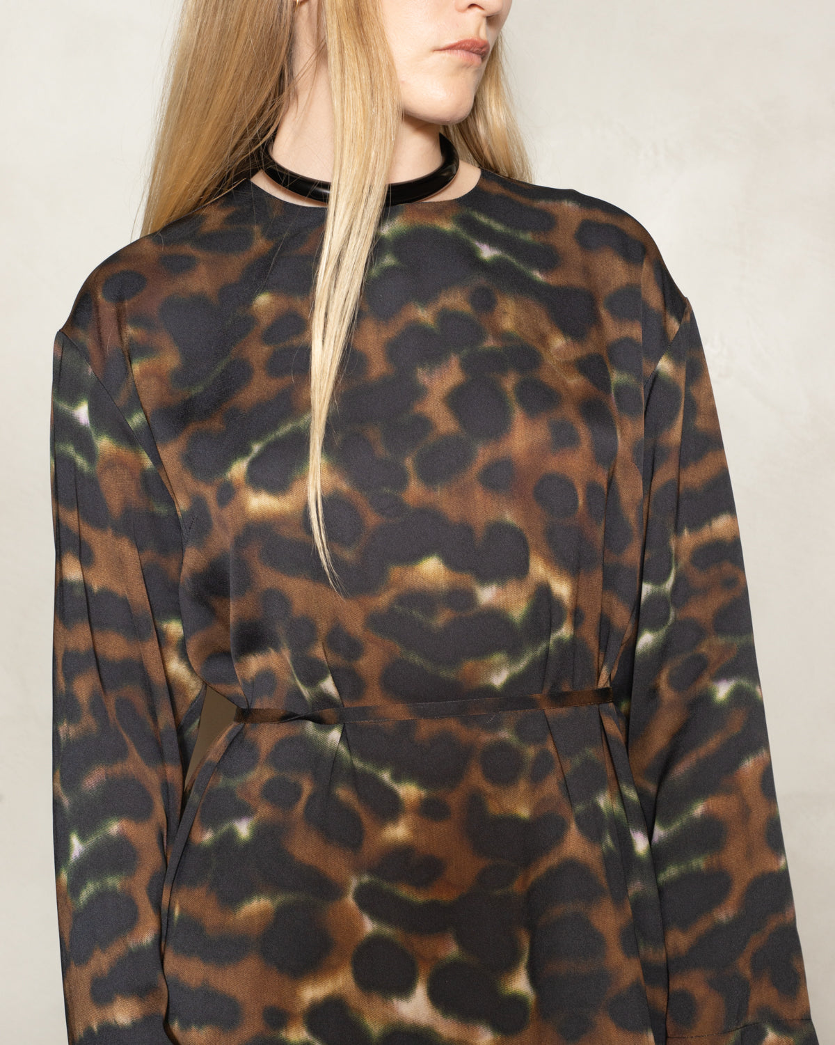Brown Danja Leopard Longsleeve Dress