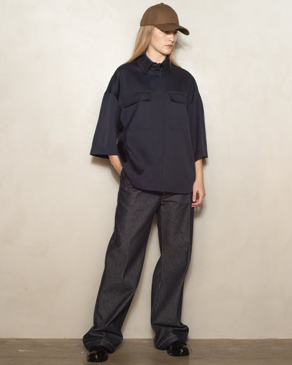 Dark Navy Oversized Toba Shirt