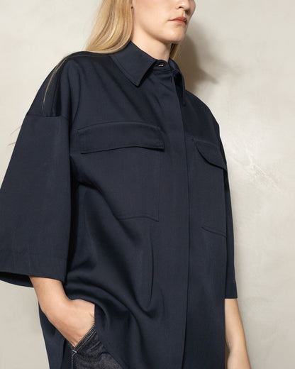 Dark Navy Oversized Toba Shirt