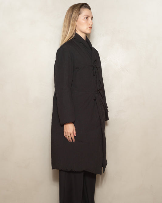 Black Recycled Down Coat