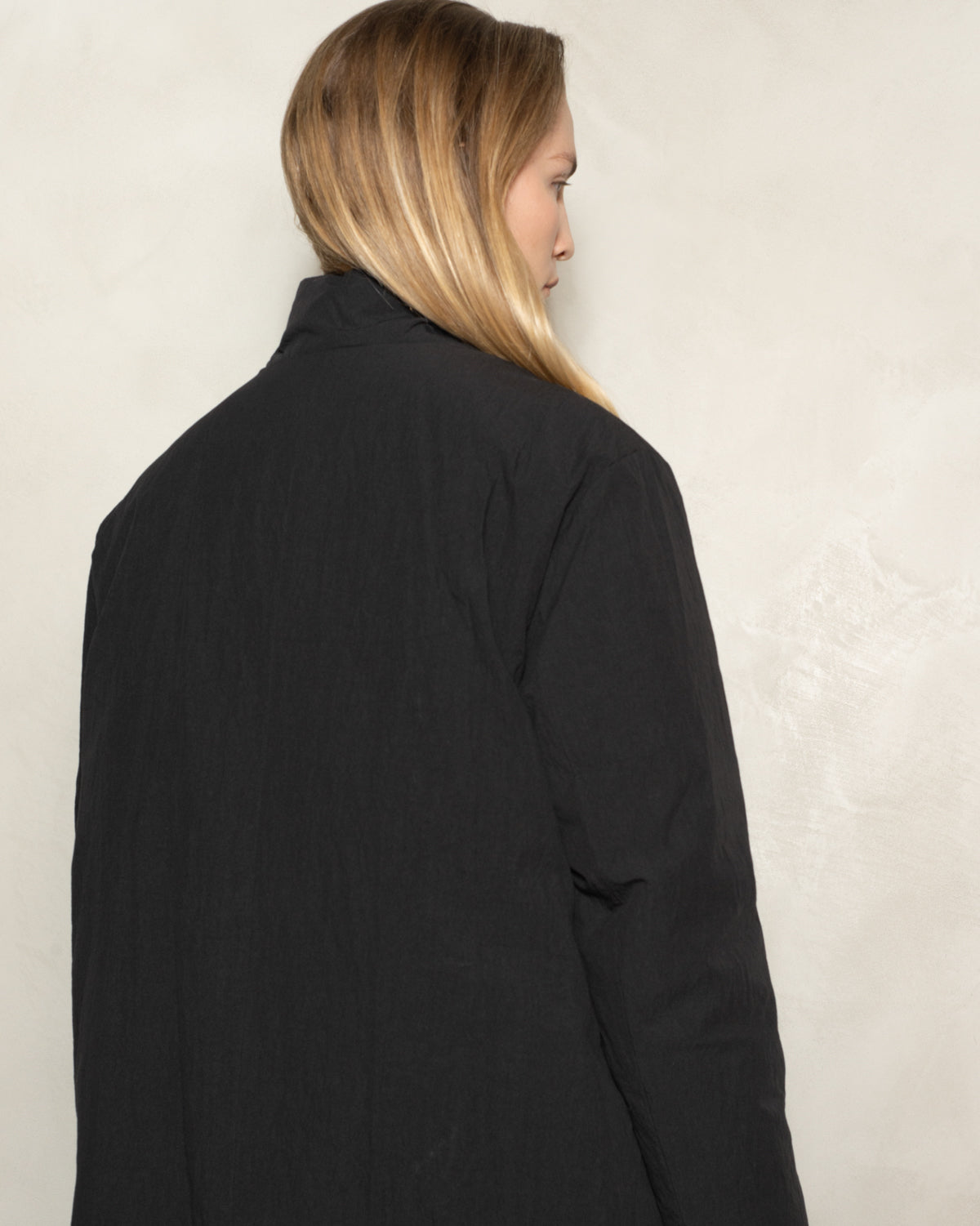 Black Recycled Down Coat
