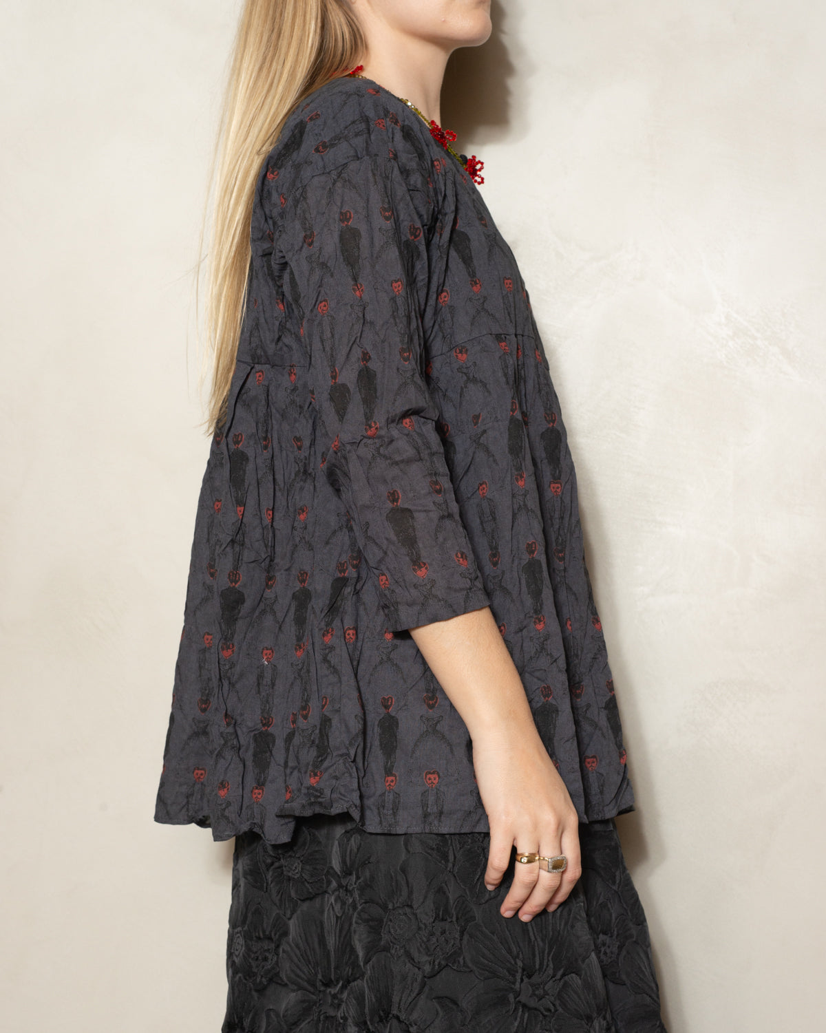 Charcoal Ceremony Print Blouse