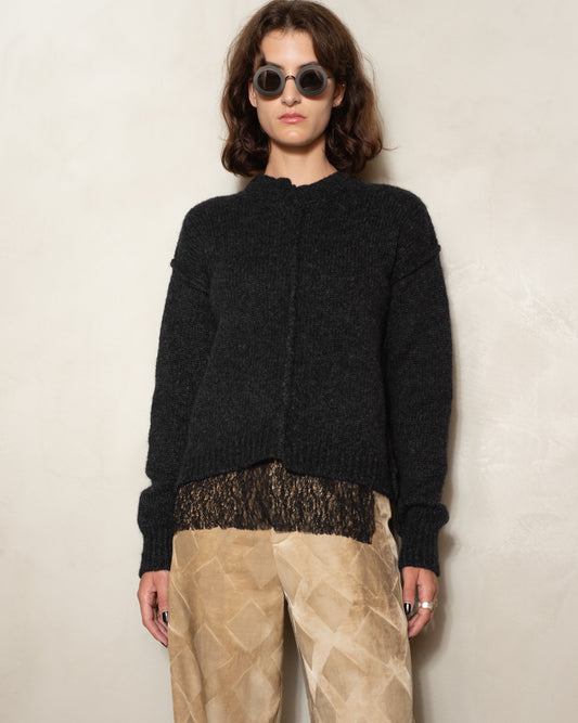 Dark Grey Round Neck Over Top