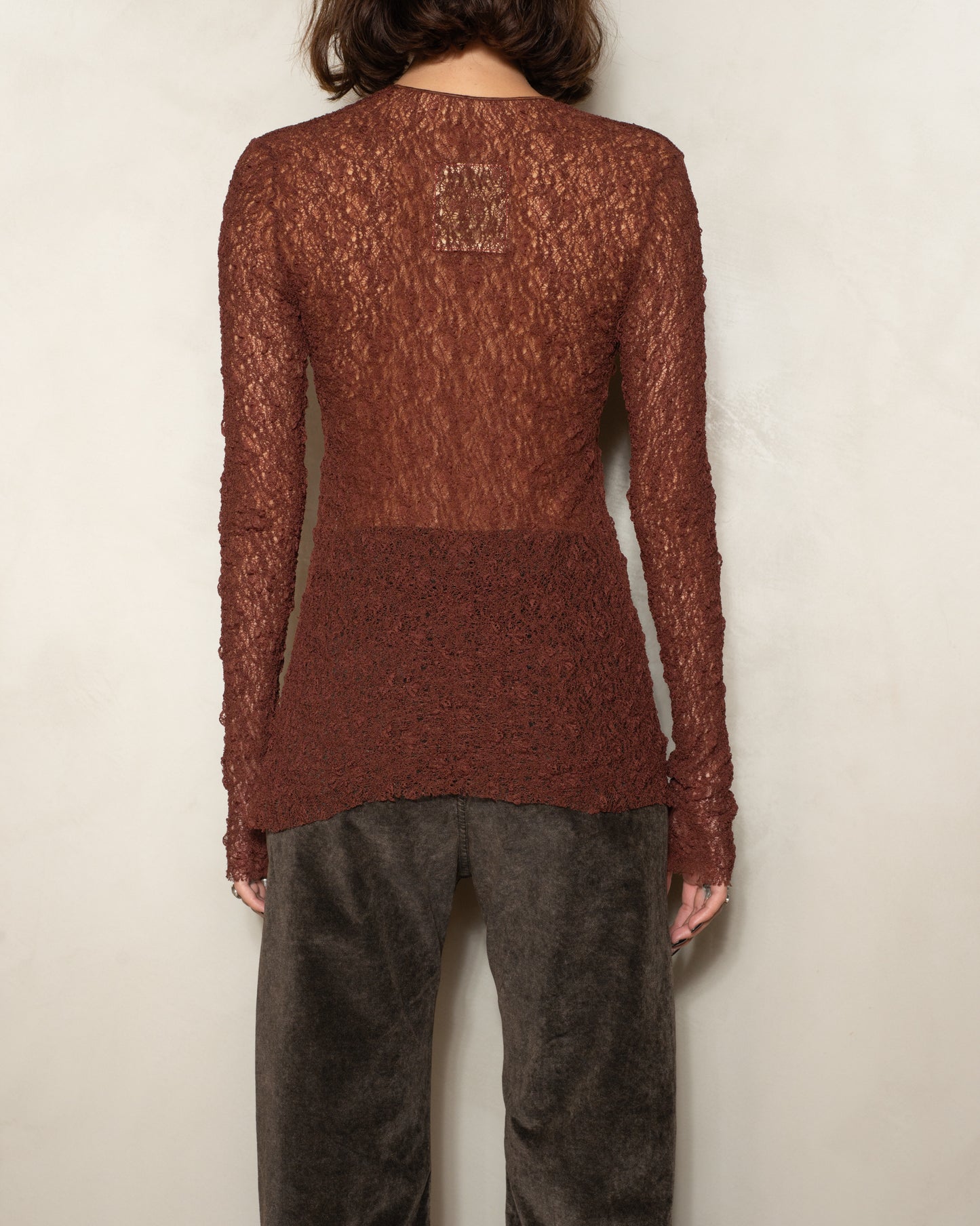 Dark Red Lace Top