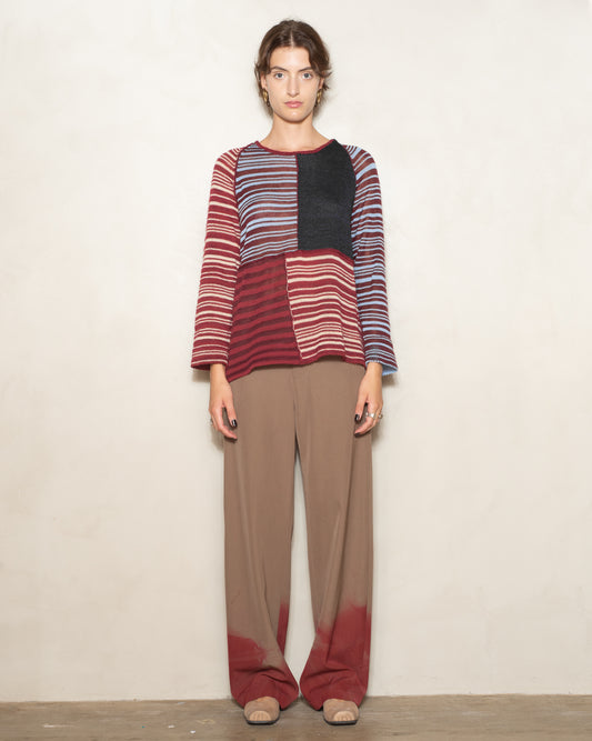 Maroon and Navy Stripe Jumper