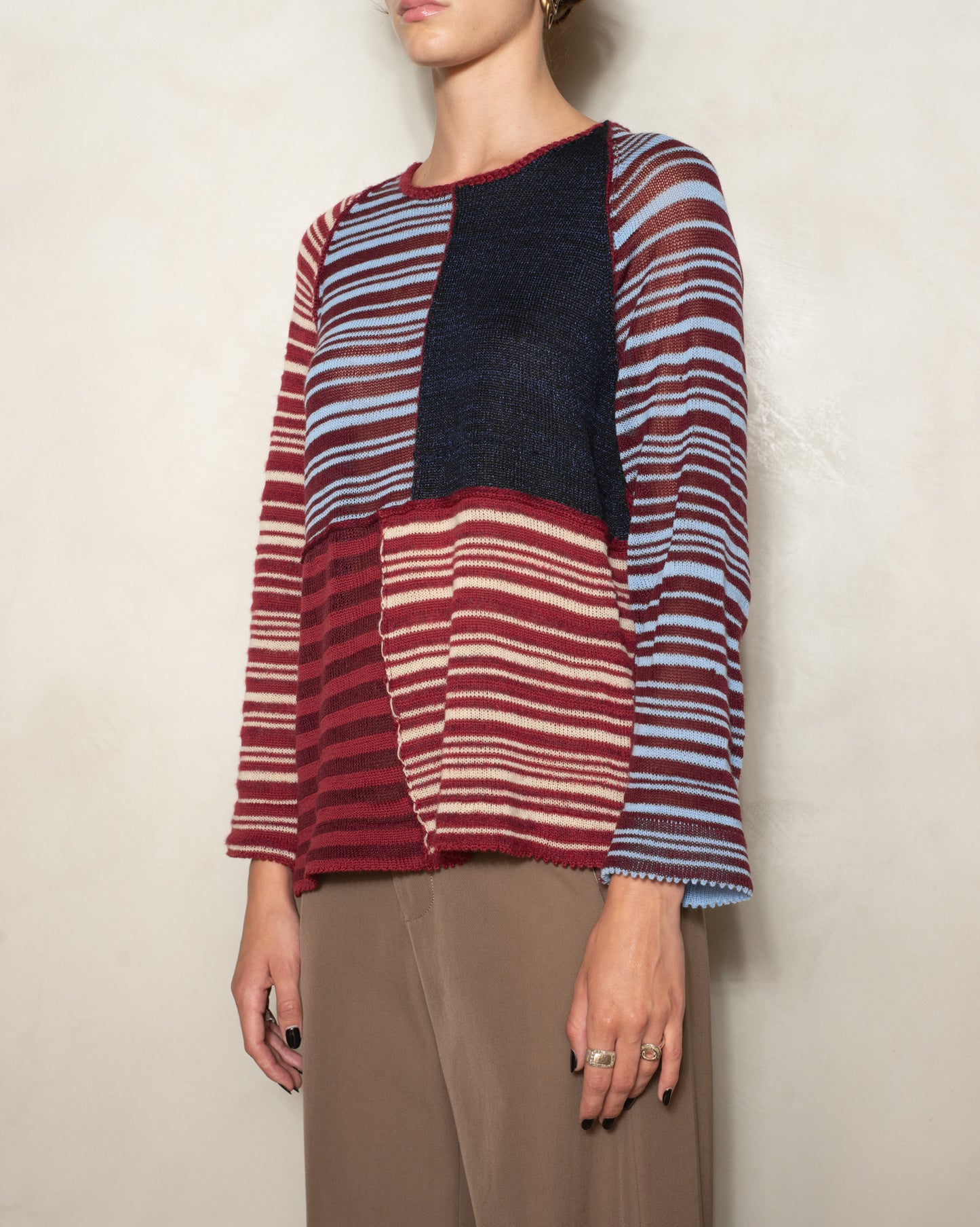 Maroon and Navy Stripe Jumper