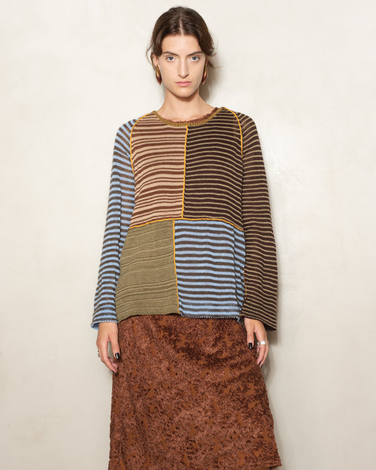 Green and Brown Stripe Jumper