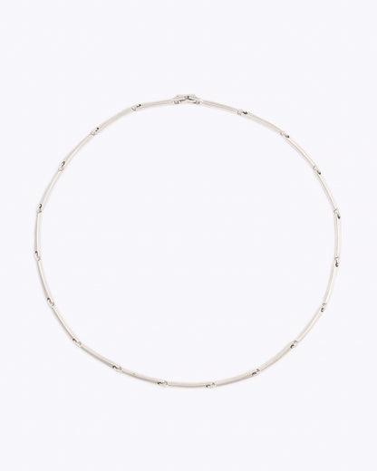 Agnes Rhodium Plated Silver Necklace