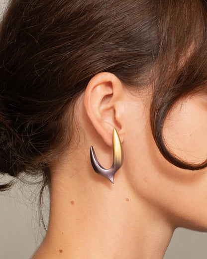 Gold and Lilac Small Hook Earring