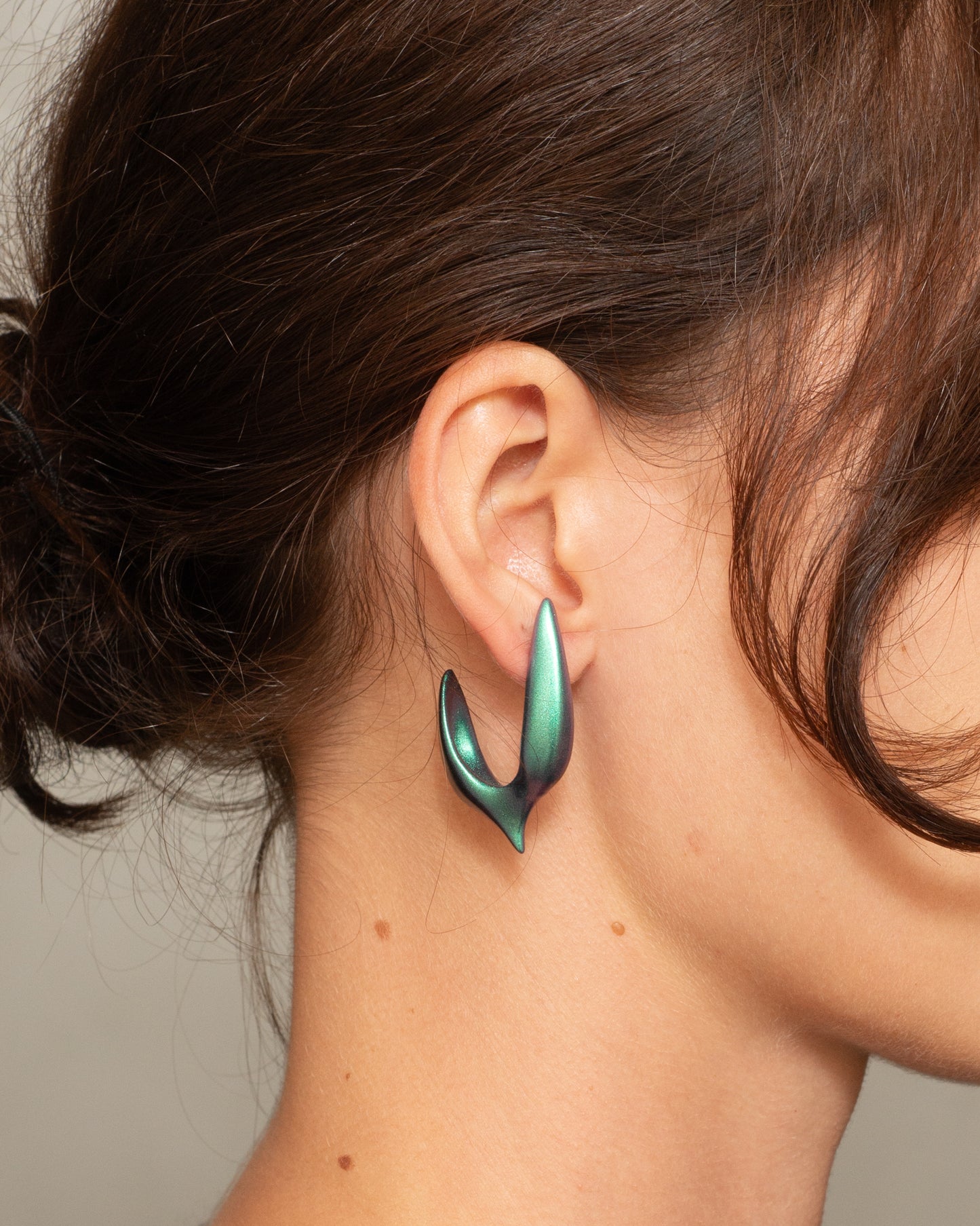 Colourshift Green Small Hook Earring